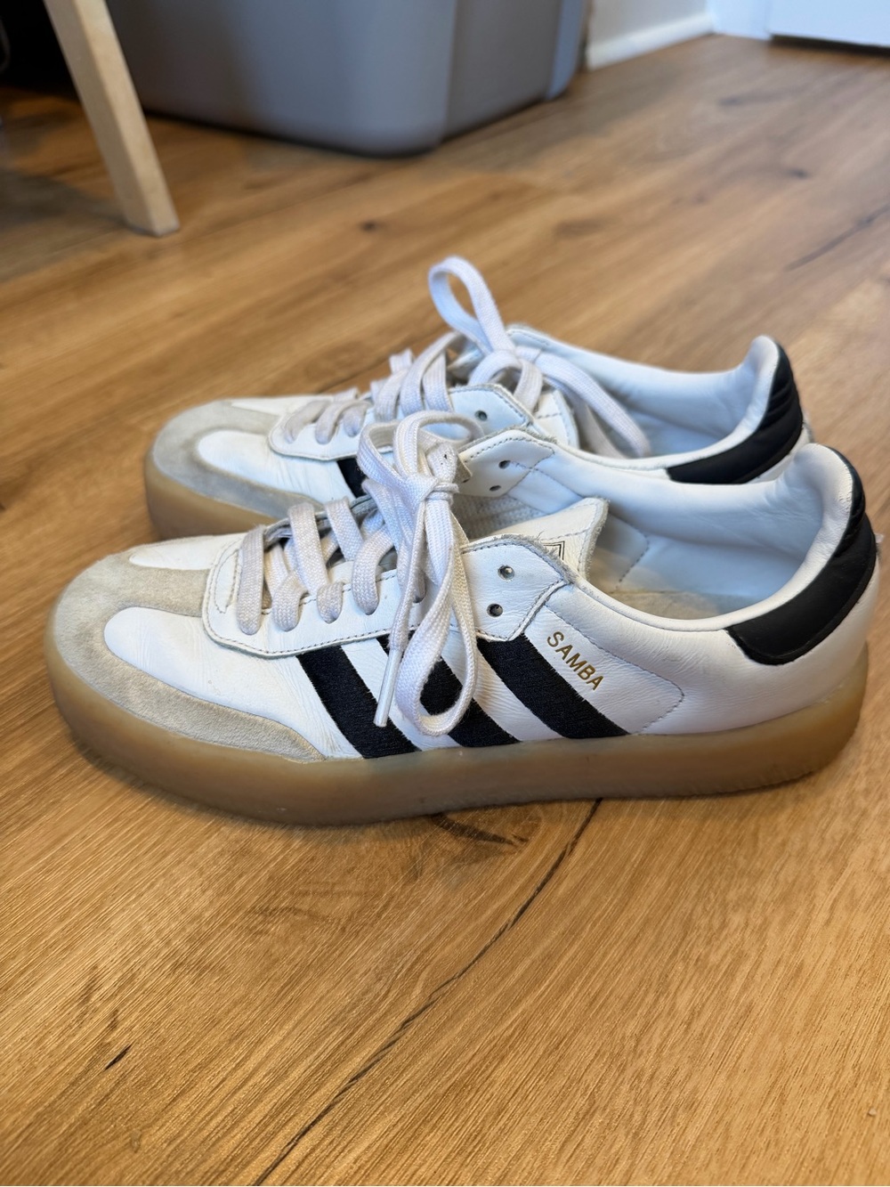 adidas Samba Sneakers in White, Black and Gum